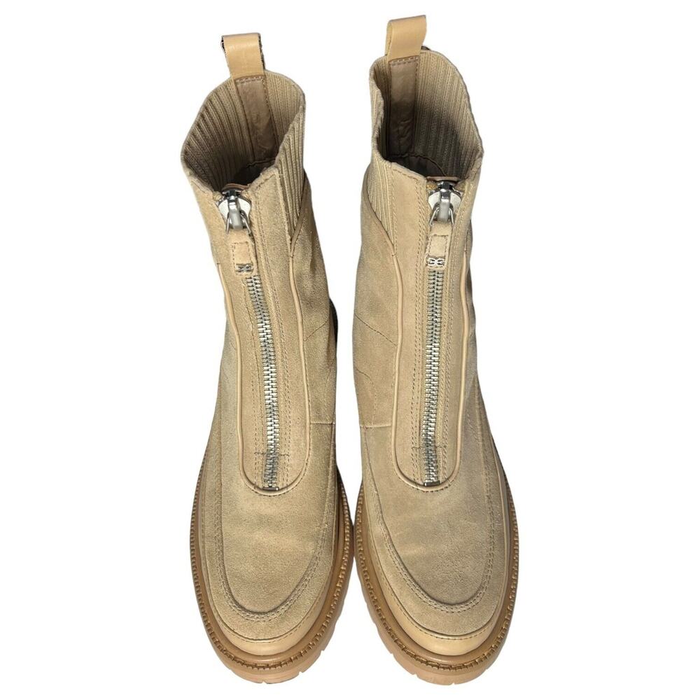 Sam Edelman Boots Womens 8 Leone Leather Chunky Mid Calf Combat Shoes Tan - Picture 7 of 16